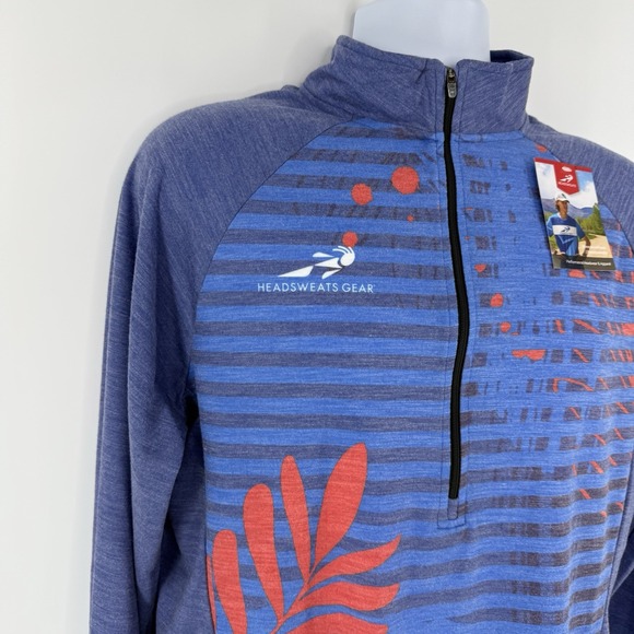 Headsweats Eventure Women's XL Blue Floral 1/2 Zip Performance‎ NWT - Picture 5 of 9